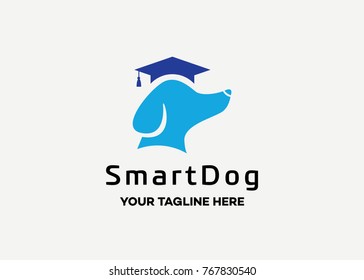 Smart Dog Logo Template Design Vector, Emblem, Design Concept, Creative Symbol, Icon