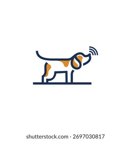 Línea de seguimiento de perros inteligente Logo Vector