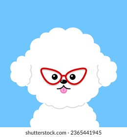 A smart dog wearing glasses. cute dog character