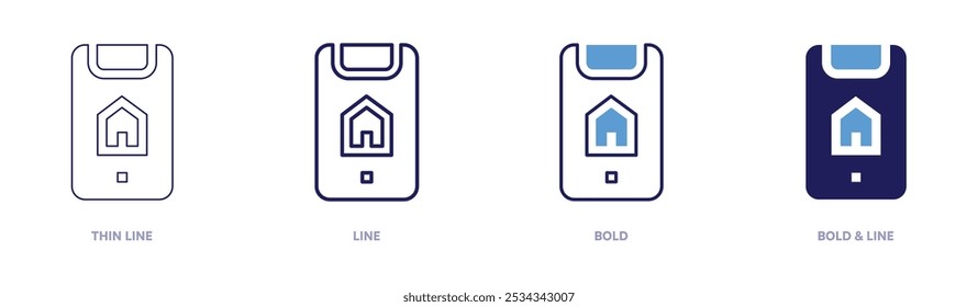 Smart domotic icon in 4 different styles. Thin Line, Line, Bold, and Bold Line. Duotone style. Editable stroke.