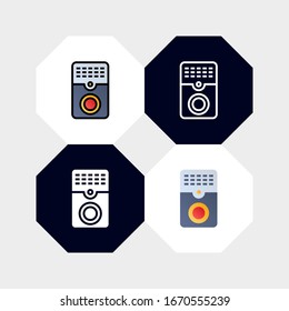 Smart Door Alarm Bell Icon Logo Vector Illustration. with four styles, outline, filled outline, flat and glyph. template for website and company