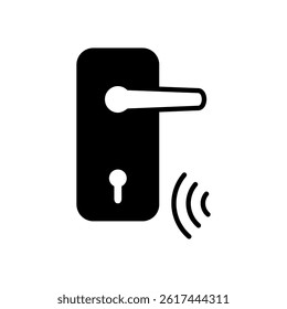 smart door icon, smart lock system, simple flat style, illustration, logo sign symbol pictogram template, for ui or ux isolated on white for mobile app, editable