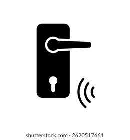 smart door icon, smart lock system, simple flat style, illustration, logo sign symbol pictogram template, for ui or ux isolated on white for mobile app, editable