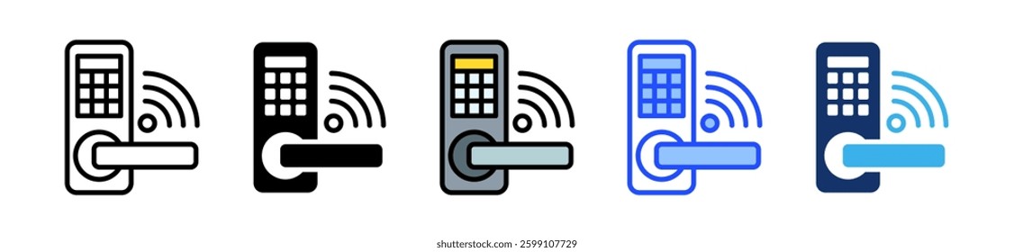 Smart Door Icon Set With Multiple Style Collection