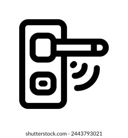 icono de puerta inteligente. icono de línea vectorial para su sitio web, móvil, presentación y diseño de logotipo.