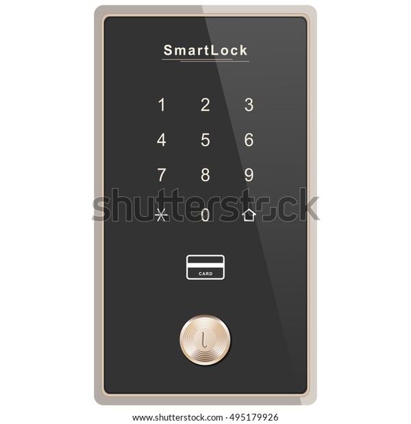 Smart Door Lock Concept Modern Sensor Stock Vector Royalty Free