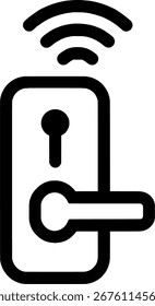 Icono plano de cerradura de puerta inteligente | Ilustración vectorial minimalista, perfecto para Web, móvil, App, diseño de interfaz de usuario y Diseño gráfico.