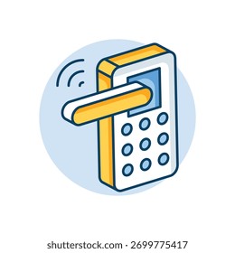 Icono de cerradura de puerta inteligente Ilustración vectorial limpia y moderna
