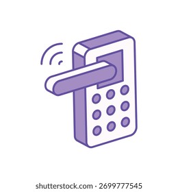 Smart Door Lock icon clean and modern vector illustration