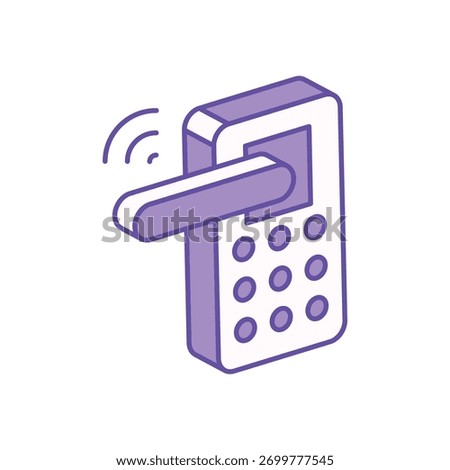 Smart Door Lock icon clean and modern vector illustration