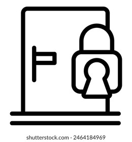 Smart door lock icon outline vector. Innovative home security. Digital entrance padlock