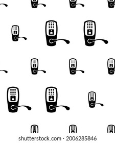Icono de bloqueo de puertas inteligentes Patrón sin inconvenientes, Ilustración de arte del vector de bloqueo de puertas con teclado inteligente
