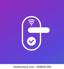 Smart Door Lock Icon, Vector