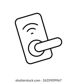Icono de cerradura de puerta inteligente Vector Ilustración de stock