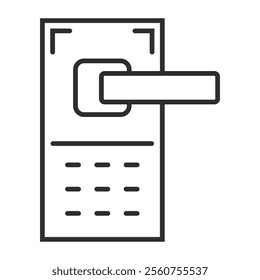 Smart door lock outline icon, editable vector illustration and transparent graphic element. Isolated on white background