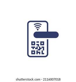 smart door lock with qr code icon