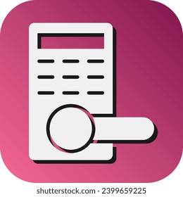 Smart Door Lock Vector Glyph Gradient Background Icon For Personal And Commercial Use.
