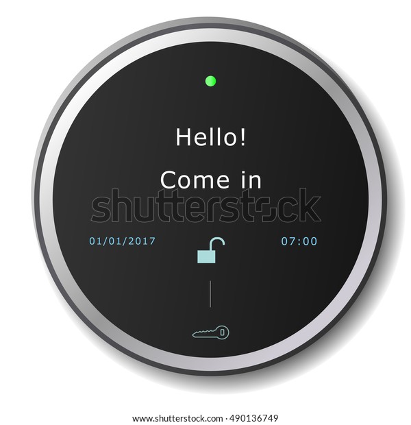 Smart Door Lock Vector Illustration Modern Stock Vector Royalty