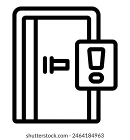 Smart door security icon outline vector. Home entrance protection. Wireless innovative system