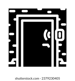 smart door sensor home glyph icon vector. smart door sensor home sign. isolated symbol illustration