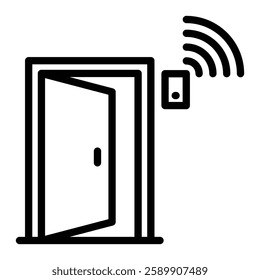 Smart Door Sensor Vector Line Icon Design For Persoanl And Commercial Use