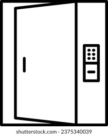 Icono vectorial de puerta inteligente. Se puede usar para imprimir, móviles y aplicaciones web.