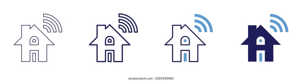 Smart doorbell camera icon in 4 different styles. Thin Line, Line, Bold Line, Duotone. Duotone style. Editable stroke.