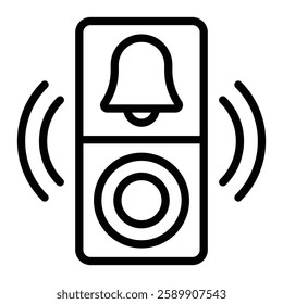 Smart Doorbell Vector Line Icon Design For Persoanl And Commercial Use