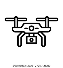 Ilustración vectorial de diseño de línea de iconos de drones inteligentes