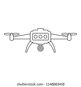 Smart drone icon. Outline smart drone vector icon for web design isolated on white background