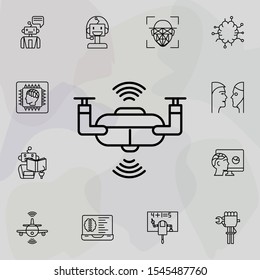 Smart drone icon. Simple set of artificial intelligence icons. One of the collection for websites, web design, mobile app