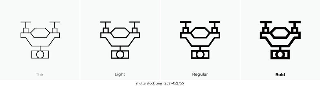 smart drone icon. Thin, Light Regular And Bold style design isolated on white background
