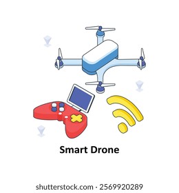 Smart Drone isometric Colored illustration. EPS File stock illustration