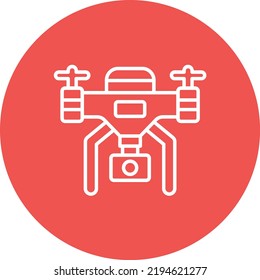 Imagen vectorial de icono de círculo de línea de drones inteligentes. También se puede usar para aplicaciones web, aplicaciones móviles y medios impresos.