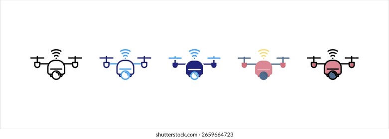 Smart Drone Multi-Style-Symbolsatz