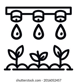 Smart drop irrigation icon. Outline smart drop irrigation vector icon for web design isolated on white background