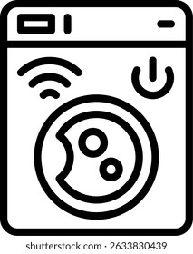 Design de Ícone de Estilo de Contorno de Secador Inteligente