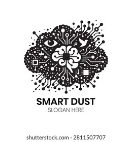 Smart Dust logo displays an abstract, delicate gathering of digital particles, signifying the intricate nature of interconnected, microscopic intelligence. This ethereal, forward-thinking design is perfectly suited for cloud computing providers, smart city infrastructure planners, big data research labs, and next-generation tech startups seeking a highly sophisticated, clean, and recognizable brand identity that emphasizes network density and complexity.