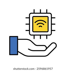 Smart dust vector filled outline icon. EPS 10 file