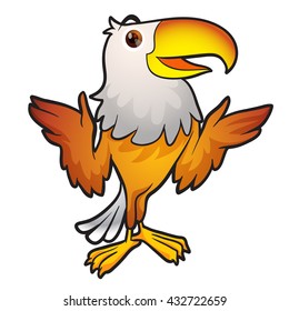 Smart Eagle Mascot Cartoon presenting