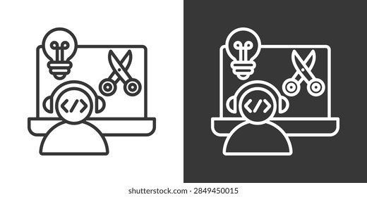 Smart Editor Icon Set Vector Collection Isolated In Black And White