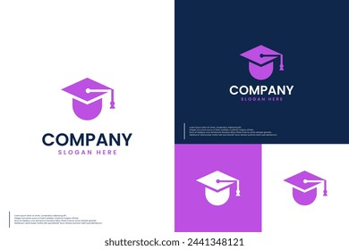 smart education hat logo ,modern style , logo design vector.