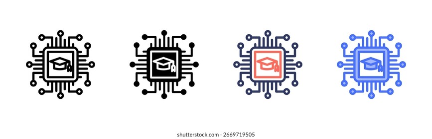 Smart Education icon set multiple style collection