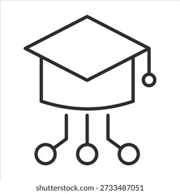 Ícone da Educação Inteligente. Ilustração de contorno vetorial simples