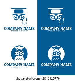 Smart Education logo with Owl Symbol. Owl Vector Logo Design Template