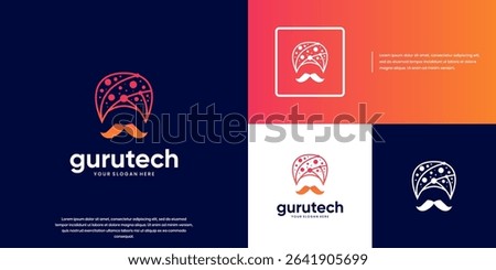 Smart education service logo with technology system, connection network, teacher hat shape, vector design illustration.
