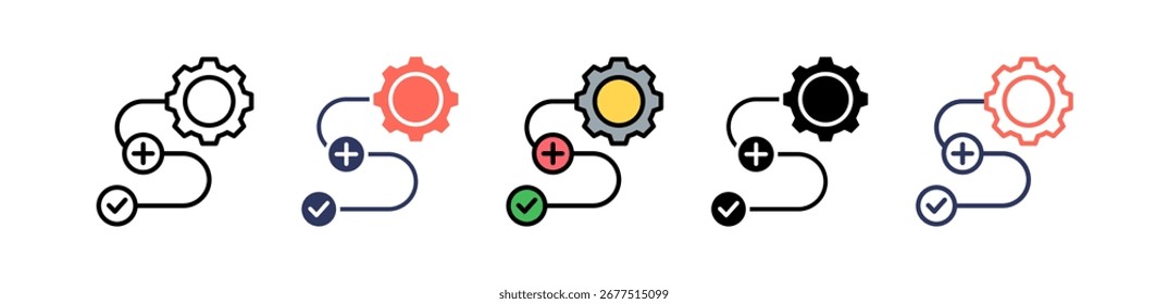 Smart Efficiency Icon Multiple Vector Illustration