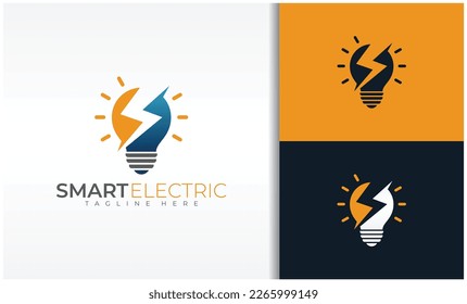 Electric Inteligente Con Icono De Bombilla Y Energía Eléctrica