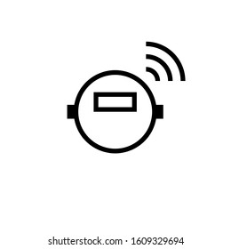 Icono de contorno inteligente del medidor eléctrico. Imagen de cliente aislada en fondo blanco