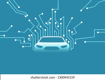 Smart electric transportation concept. Vector of a futuristic autonomous car.
